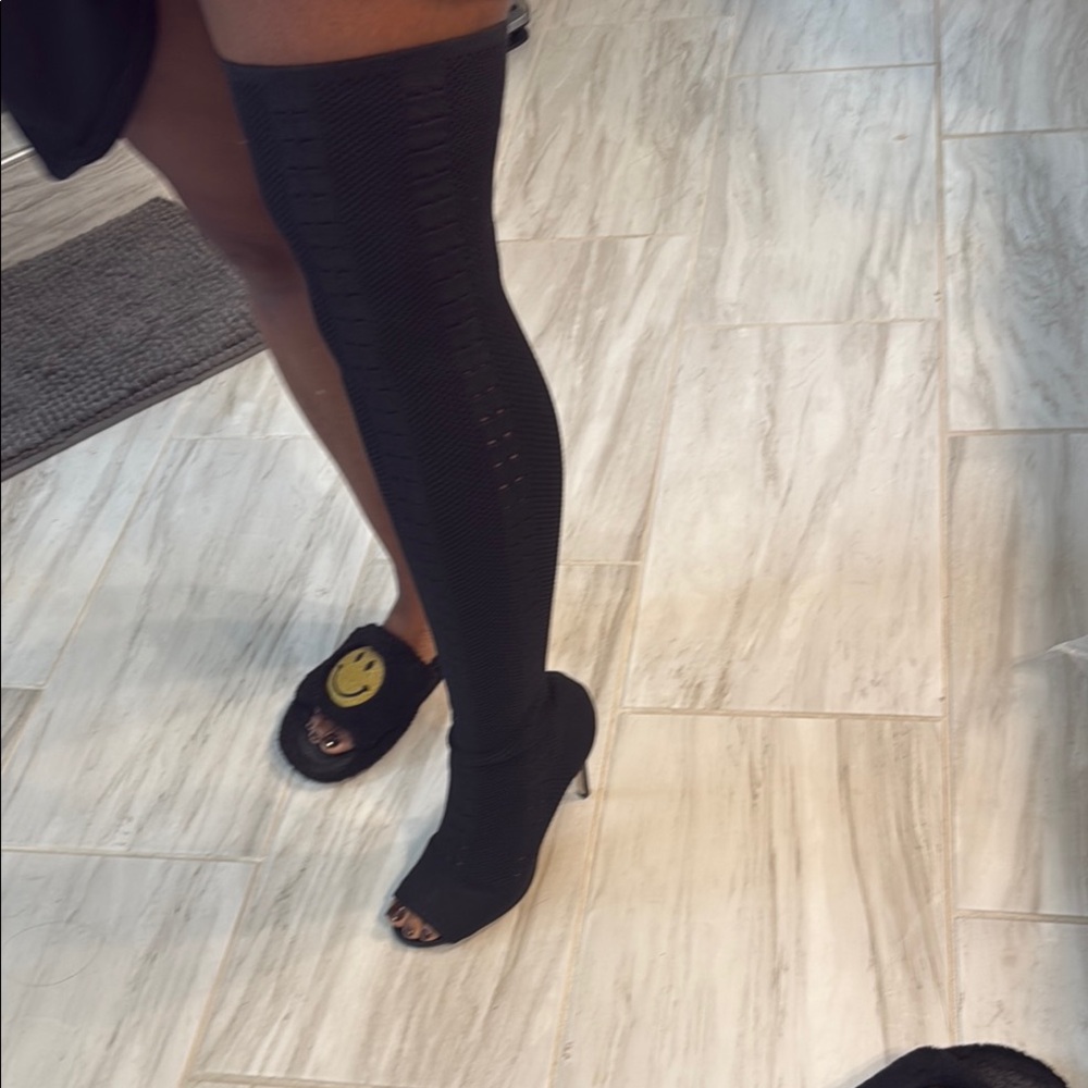 Aldo Black Over the Knee Boots Modern Style